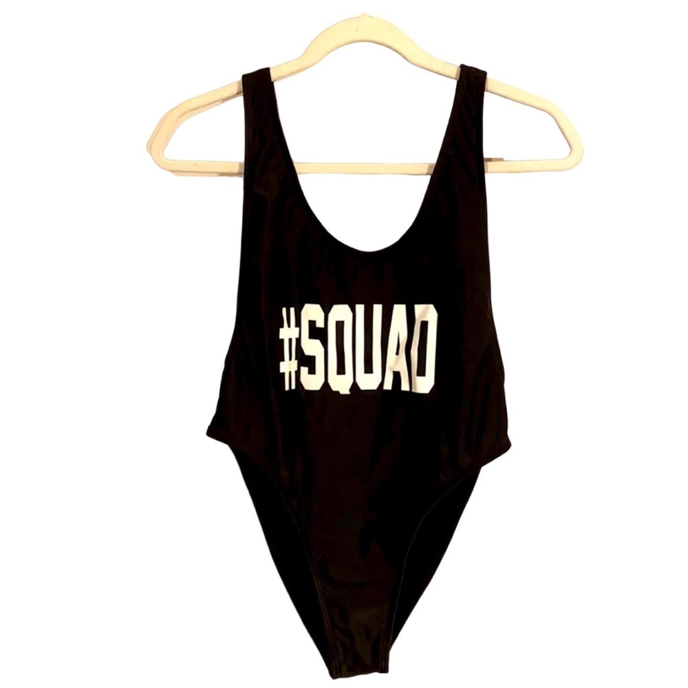 #Squad High-Cut Scoop Black One Piece Swimsuit